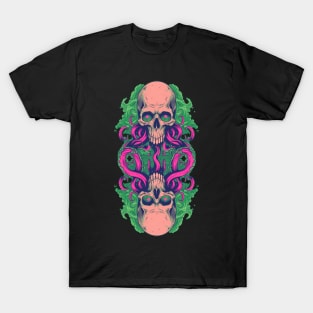 Double Skull Tentacles Octopus T-Shirt